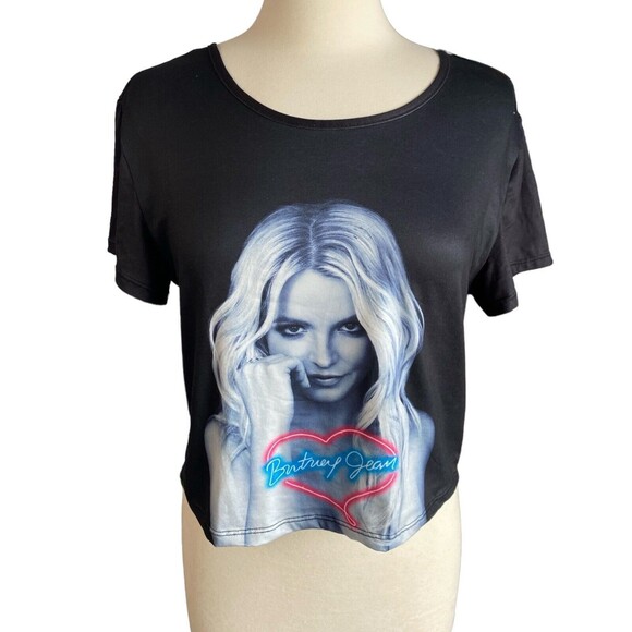 Britney Spears Pajama Crop Top Black Size M - Picture 1 of 5
